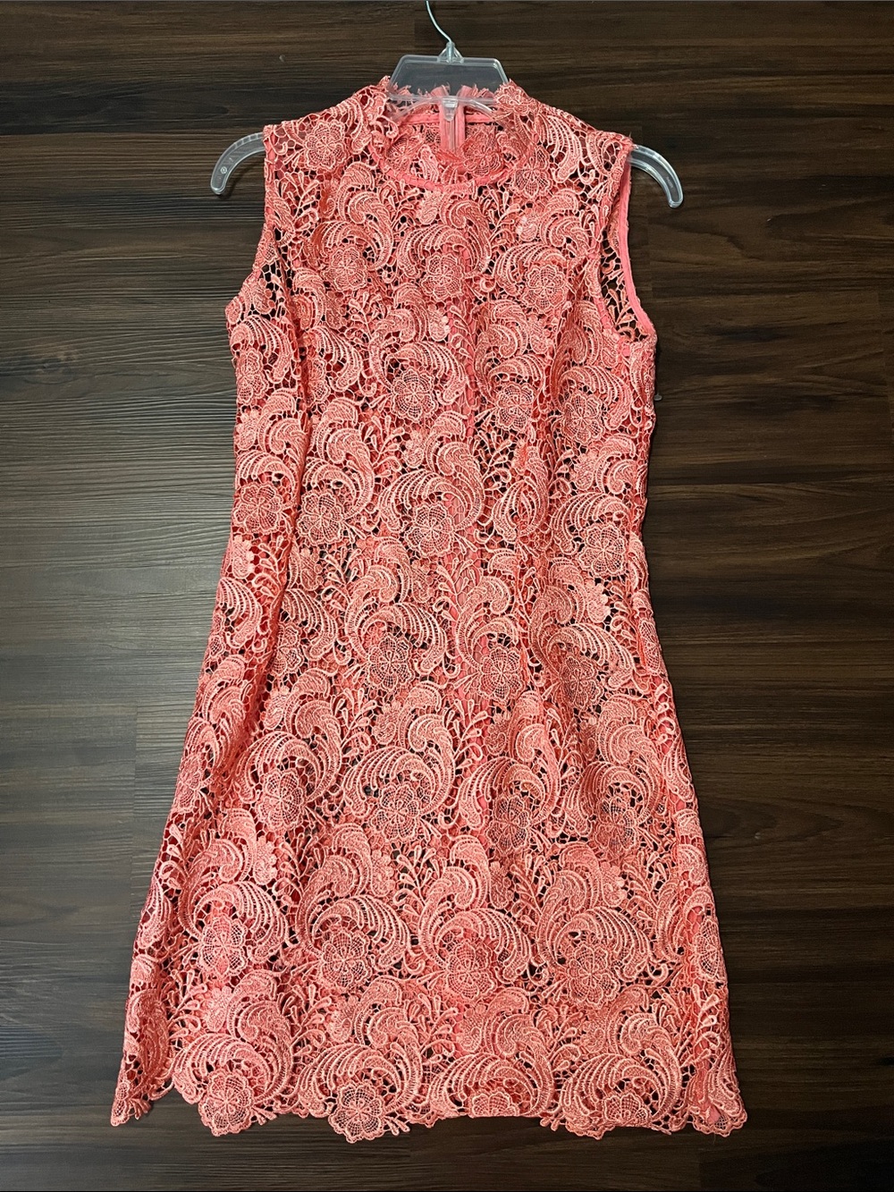 Gracia Coral/Salmon Colored  Lace Dress